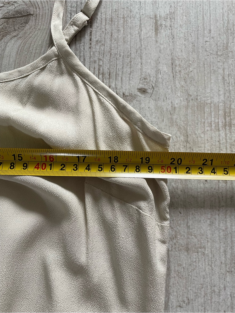 Cream Dress Slip w/Adjustable Straps-100% Tencel Lyocell-Minimalist-Eco-Friendly - Picture 3 of 5